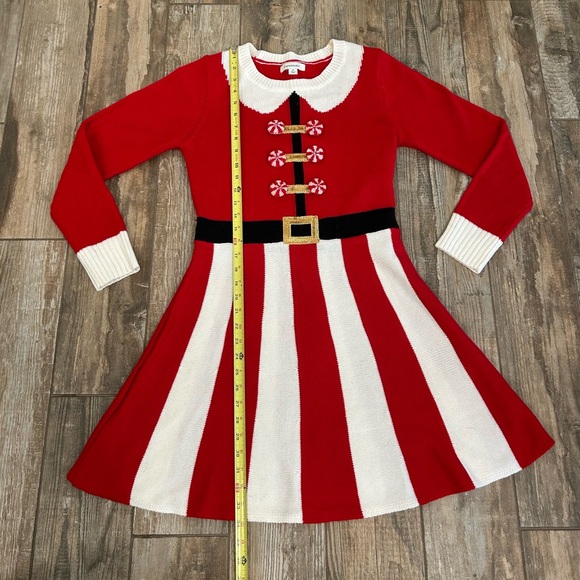 Francesca’s size Medium Ladies Christmas Holiday Sweater Dress Red and White - Picture 2 of 8